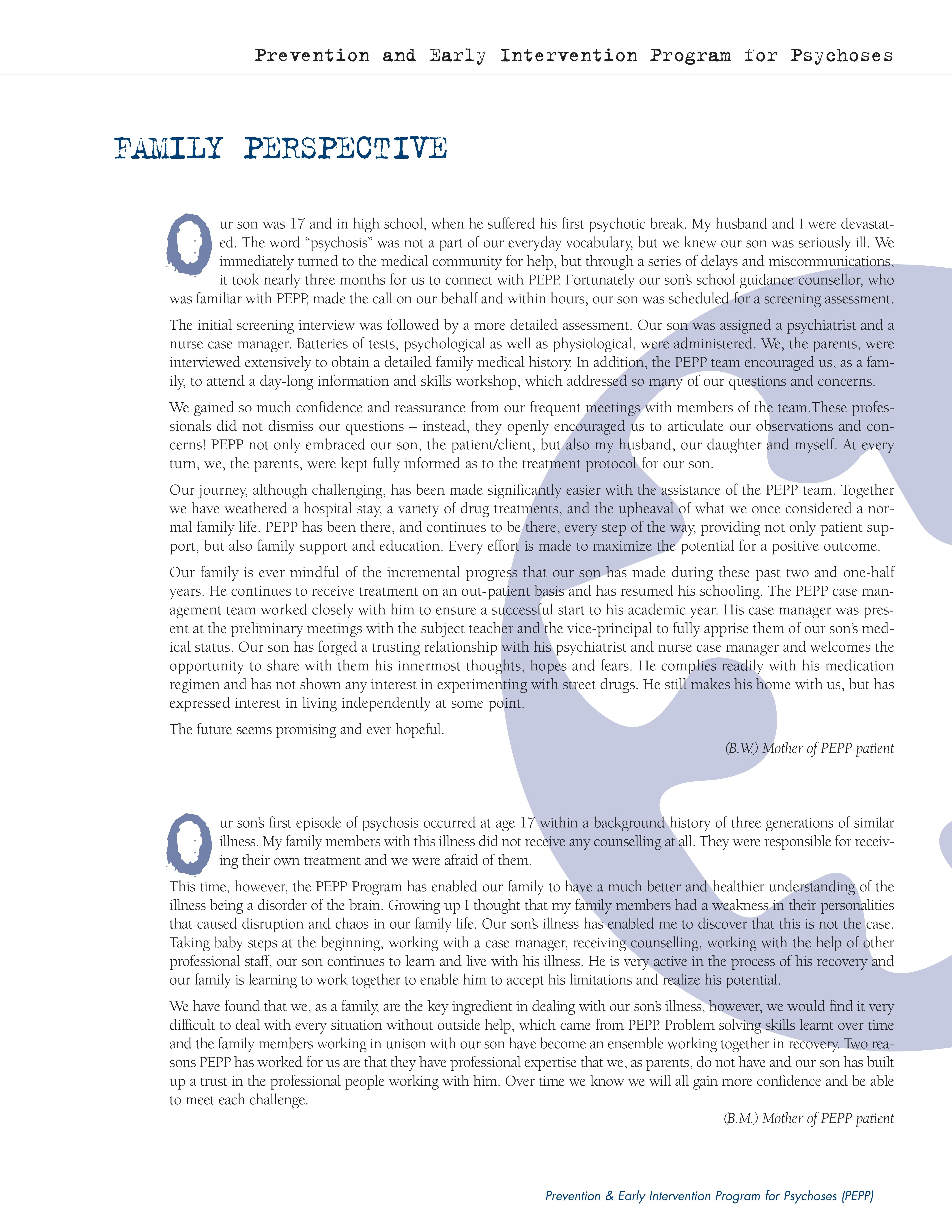 Prevention and early intervention program for psychosis: Screening & assessment